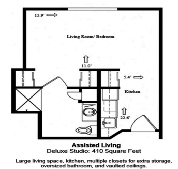Floorplan of Country Meadows Village, Assisted Living, Woodburn, OR 3