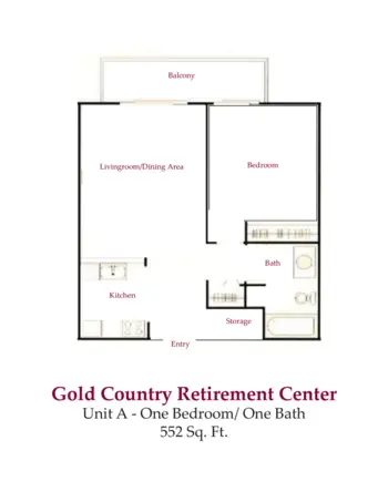 Floorplan of Gold Country Retirement Center, Assisted Living, Placerville, CA 1
