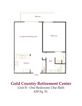 Floorplan of Gold Country Retirement Center, Assisted Living, Placerville, CA 2