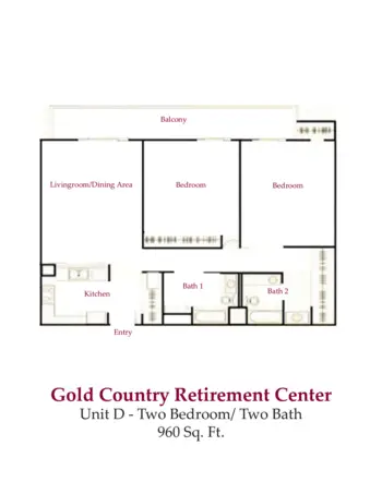 Floorplan of Gold Country Retirement Center, Assisted Living, Placerville, CA 4