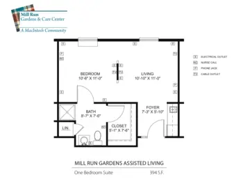 Floorplan of Mill Run Care Center, Assisted Living, Hilliard, OH 1