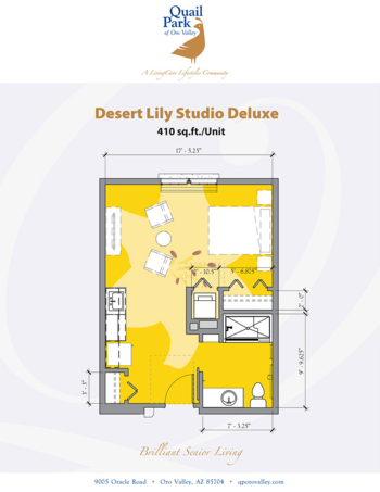 Floorplan of Quail Park of Oro Valley, Assisted Living, Oro Valley, AZ 2