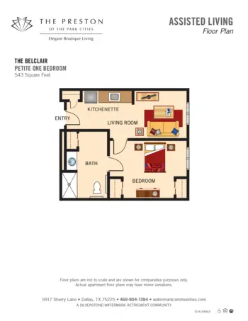 Floorplan of The Present of the Park Cliffs, Assisted Living, Dallas, TX 1