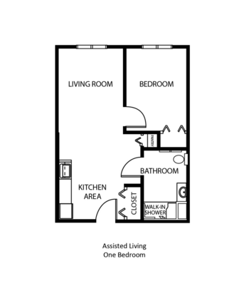 Floorplan of The Waterford at Hartford, Assisted Living, Hartford, WI 1