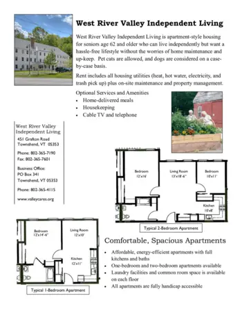 Floorplan of West River Valley Senior Housing, Assisted Living, Townshend, VT 1
