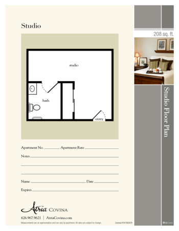 Floorplan of Atria Covina, Assisted Living, Covina, CA 1