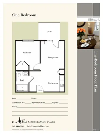 Floorplan of Atria Crossroads Place, Assisted Living, Waterford, CT 4