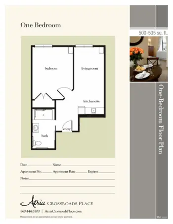 Floorplan of Atria Crossroads Place, Assisted Living, Waterford, CT 5