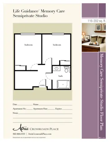 Floorplan of Atria Crossroads Place, Assisted Living, Waterford, CT 9