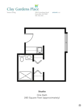 Floorplan of Clay Gardens Place, Assisted Living, Zanesville, OH 1