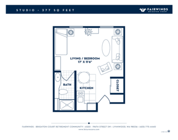 Floorplan of Fairwinds - Brighton Court, Assisted Living, Lynnwood, WA 3
