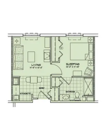 Floorplan of Grand Oaks of Okeechobee, Assisted Living, Okeechobee, FL 8