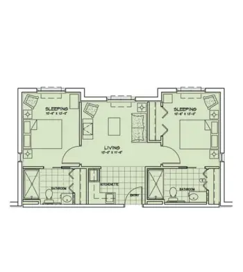 Floorplan of Grand Oaks of Okeechobee, Assisted Living, Okeechobee, FL 9