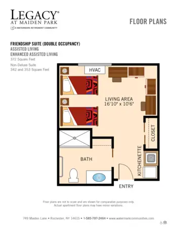 Floorplan of Legacy at Maiden Park, Assisted Living, Rochester, NY 1
