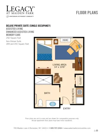 Floorplan of Legacy at Maiden Park, Assisted Living, Rochester, NY 2