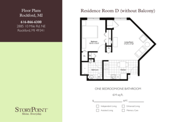 Floorplan of StoryPoint Rockford, Assisted Living, Rockford, MI 3