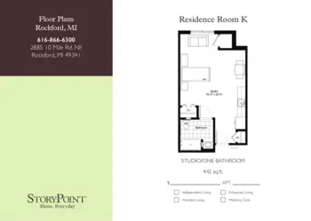 Floorplan of StoryPoint Rockford, Assisted Living, Rockford, MI 7