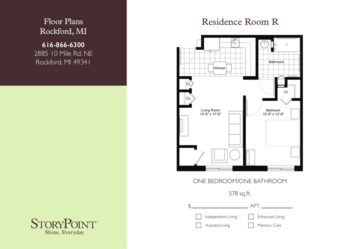 Floorplan of StoryPoint Rockford, Assisted Living, Rockford, MI 11