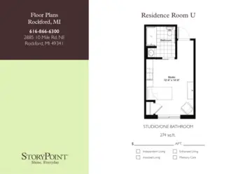 Floorplan of StoryPoint Rockford, Assisted Living, Rockford, MI 13