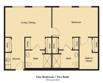 Floorplan of The Fountains of Hilltop, Assisted Living, Grand Junction, CO 1
