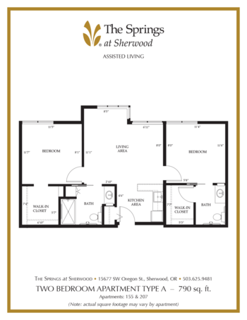 Floorplan of The Springs at Sherwood, Assisted Living, Sherwood, OR 2