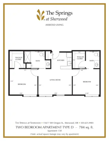 Floorplan of The Springs at Sherwood, Assisted Living, Sherwood, OR 6