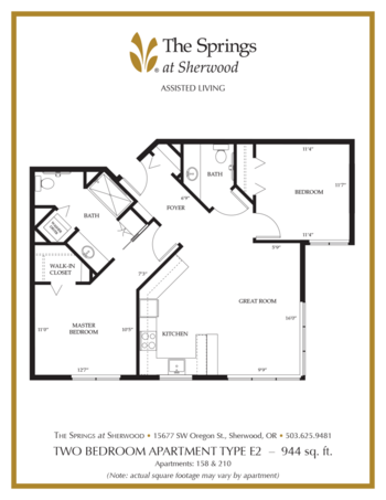 Floorplan of The Springs at Sherwood, Assisted Living, Sherwood, OR 7