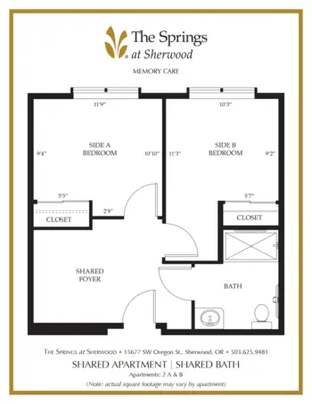 Floorplan of The Springs at Sherwood, Assisted Living, Sherwood, OR 14