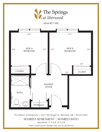 Floorplan of The Springs at Sherwood, Assisted Living, Sherwood, OR 15