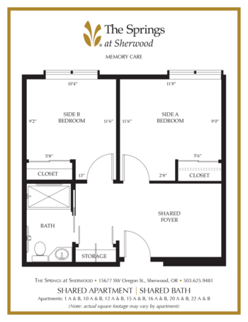 Floorplan of The Springs at Sherwood, Assisted Living, Sherwood, OR 16