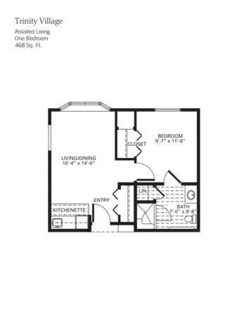 Floorplan of Trinity Village, Assisted Living, Papillion, NE 1