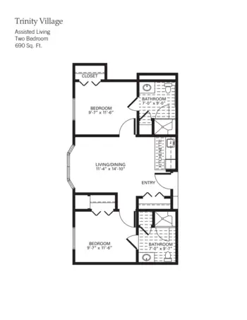 Floorplan of Trinity Village, Assisted Living, Papillion, NE 2