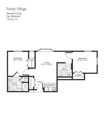 Floorplan of Trinity Village, Assisted Living, Papillion, NE 3