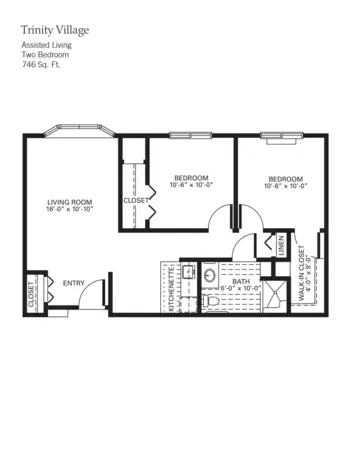 Floorplan of Trinity Village, Assisted Living, Papillion, NE 4