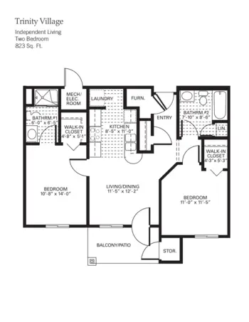 Floorplan of Trinity Village, Assisted Living, Papillion, NE 8