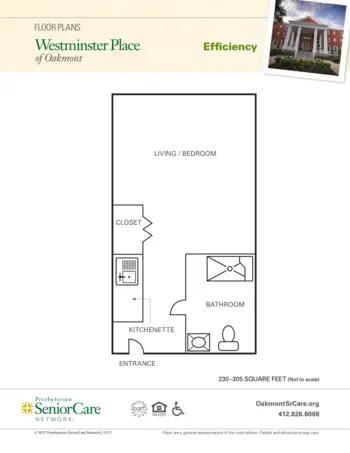 Floorplan of Westminster Place of Oakmont, Assisted Living, Oakmont, PA 2