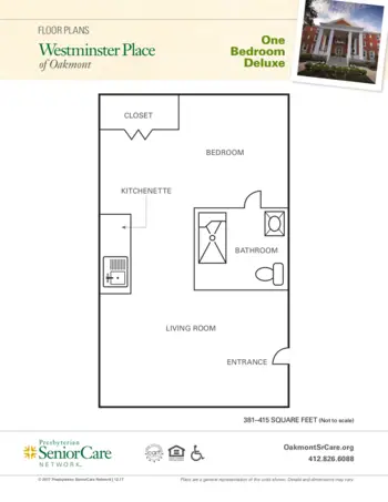 Floorplan of Westminster Place of Oakmont, Assisted Living, Oakmont, PA 3
