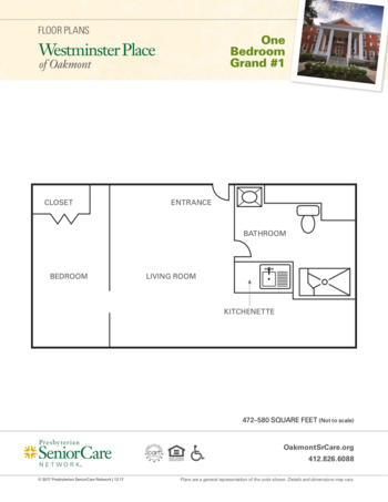 Floorplan of Westminster Place of Oakmont, Assisted Living, Oakmont, PA 4