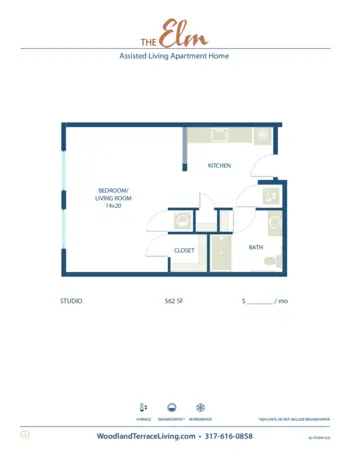 Floorplan of Woodland Terrace of Carmel, Assisted Living, Carmel, IN 3