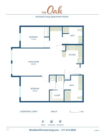 Floorplan of Woodland Terrace of Carmel, Assisted Living, Carmel, IN 5