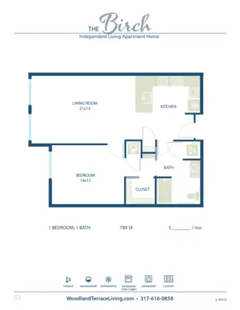 Floorplan of Woodland Terrace of Carmel, Assisted Living, Carmel, IN 8