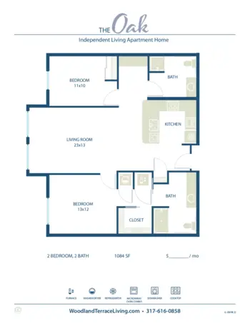 Floorplan of Woodland Terrace of Carmel, Assisted Living, Carmel, IN 12