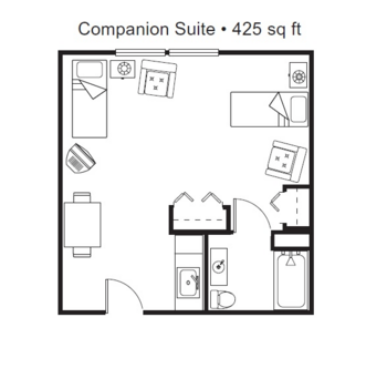 Floorplan of Bayside Terrace Assisted Living, Assisted Living, Memory Care, Coos Bay, OR 8