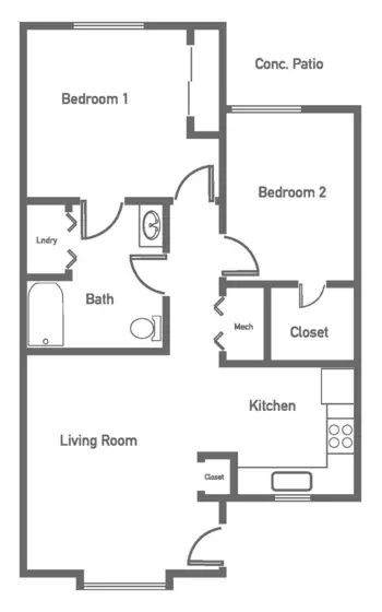 Floorplan of Chaucer Estates, Assisted Living, Wichita, KS 2