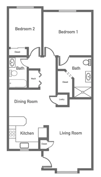 Floorplan of Chaucer Estates, Assisted Living, Wichita, KS 3