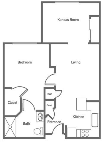 Floorplan of Chaucer Estates, Assisted Living, Wichita, KS 4