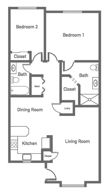 Floorplan of Chaucer Estates, Assisted Living, Wichita, KS 7