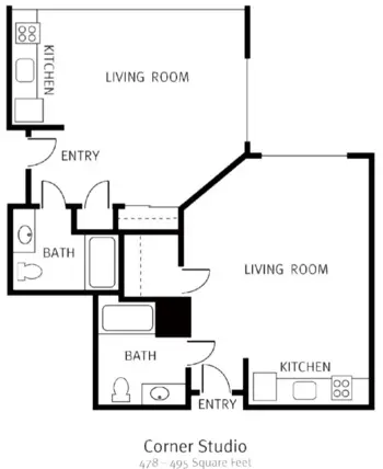 Floorplan of Courtyard Fountains, Assisted Living, Gresham, OR 1