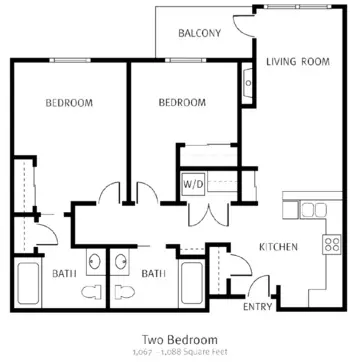 Floorplan of Courtyard Fountains, Assisted Living, Gresham, OR 7