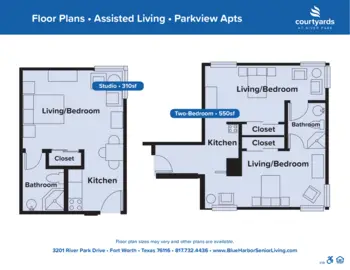 Floorplan of Courtyards at River Park, Assisted Living, Fort Worth, TX 1